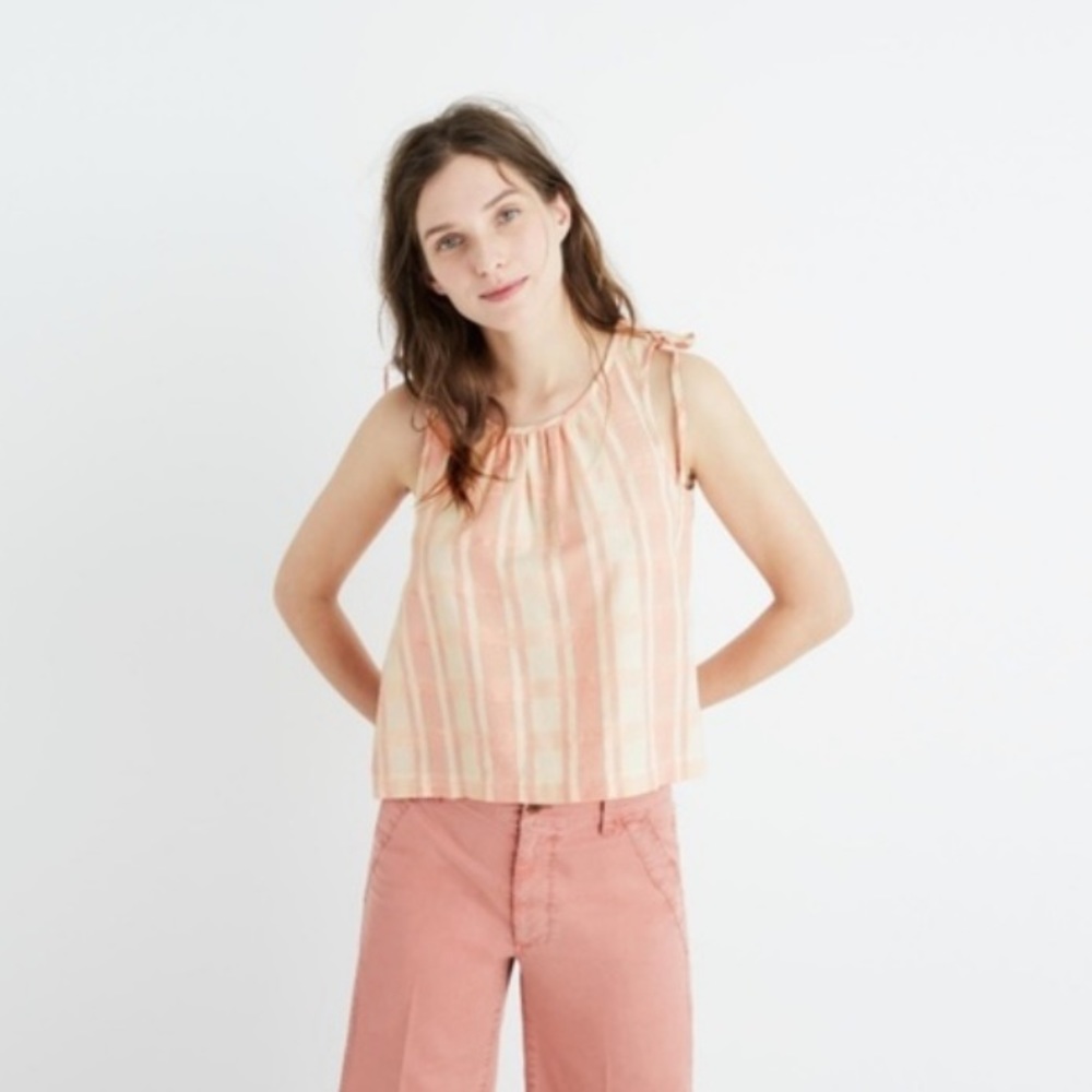 🌸 Madewell plaid tank top size L 🌸